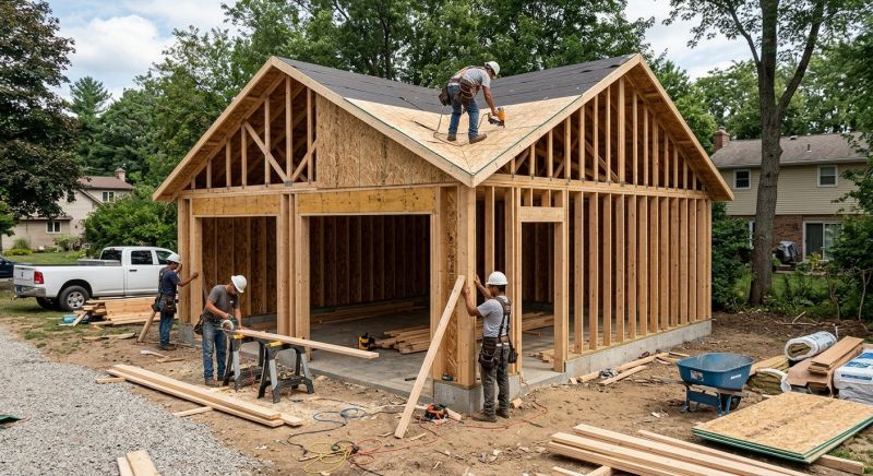 Attached Garage Construction in Katy, TX