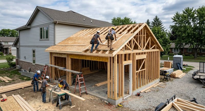Two Story Garage Construction in South Houston, TX
